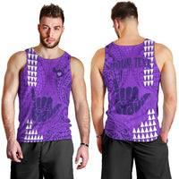 personalised-strong-maui-men-tank-top-good-living-hawaii-with-shaka-sign-kakau-tribal-purple