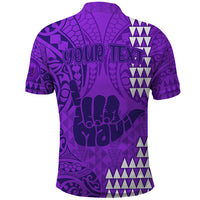 Personalised Strong Maui Polo Shirt Good Living Hawaii with Shaka Sign Kakau Tribal Purple - Wonder Print Shop
