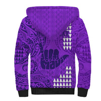 Personalised Strong Maui Sherpa Hoodie Good Living Hawaii with Shaka Sign Kakau Tribal Purple - Wonder Print Shop