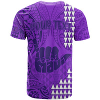 Personalised Strong Maui T Shirt Good Living Hawaii with Shaka Sign Kakau Tribal Purple - Wonder Print Shop