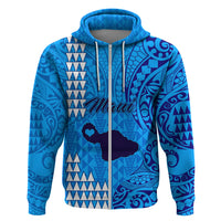 Maui Island Hoodie Kakau Tribal Mixed Polynesian Pattern Blue - Wonder Print Shop