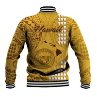 Maui Island Baseball Jacket Kakau Tribal Mixed Polynesian Pattern Gold LT9 - Wonder Print Shop