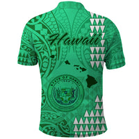 Maui Island Polo Shirt Kakau Tribal Mixed Polynesian Pattern Green - Wonder Print Shop