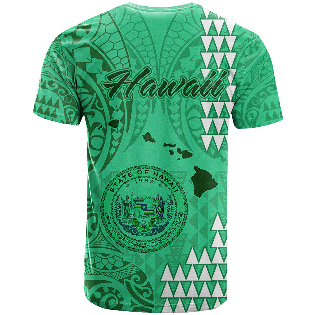 Maui Island T Shirt Kakau Tribal Mixed Polynesian Pattern Green - Wonder Print Shop