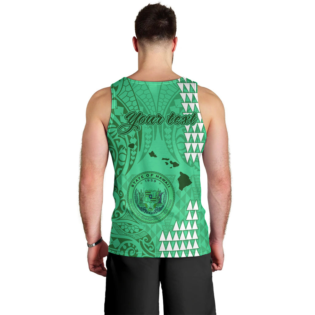 personalised-maui-island-men-tank-top-kakau-tribal-mixed-polynesian-pattern-green