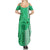 Personalised Maui Island Summer Maxi Dress Kakau Tribal Mixed Polynesian Pattern Green - Wonder Print Shop