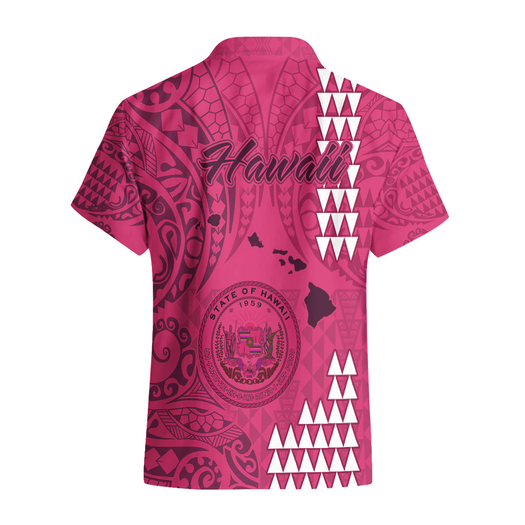 Maui Island Hawaiian Shirt Kakau Tribal Mixed Polynesian Pattern Pink - Wonder Print Shop