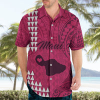 Maui Island Hawaiian Shirt Kakau Tribal Mixed Polynesian Pattern Pink - Wonder Print Shop