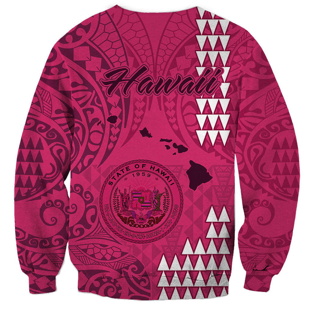 Maui Island Sweatshirt Kakau Tribal Mixed Polynesian Pattern Pink - Wonder Print Shop