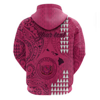 Personalised Maui Island Hoodie Kakau Tribal Mixed Polynesian Pattern Pink - Wonder Print Shop