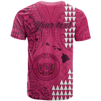 Personalised Maui Island T Shirt Kakau Tribal Mixed Polynesian Pattern Pink - Wonder Print Shop