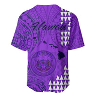 Maui Island Baseball Jersey Kakau Tribal Mixed Polynesian Pattern Purple LT9 - Wonder Print Shop
