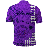 Maui Island Polo Shirt Kakau Tribal Mixed Polynesian Pattern Purple - Wonder Print Shop