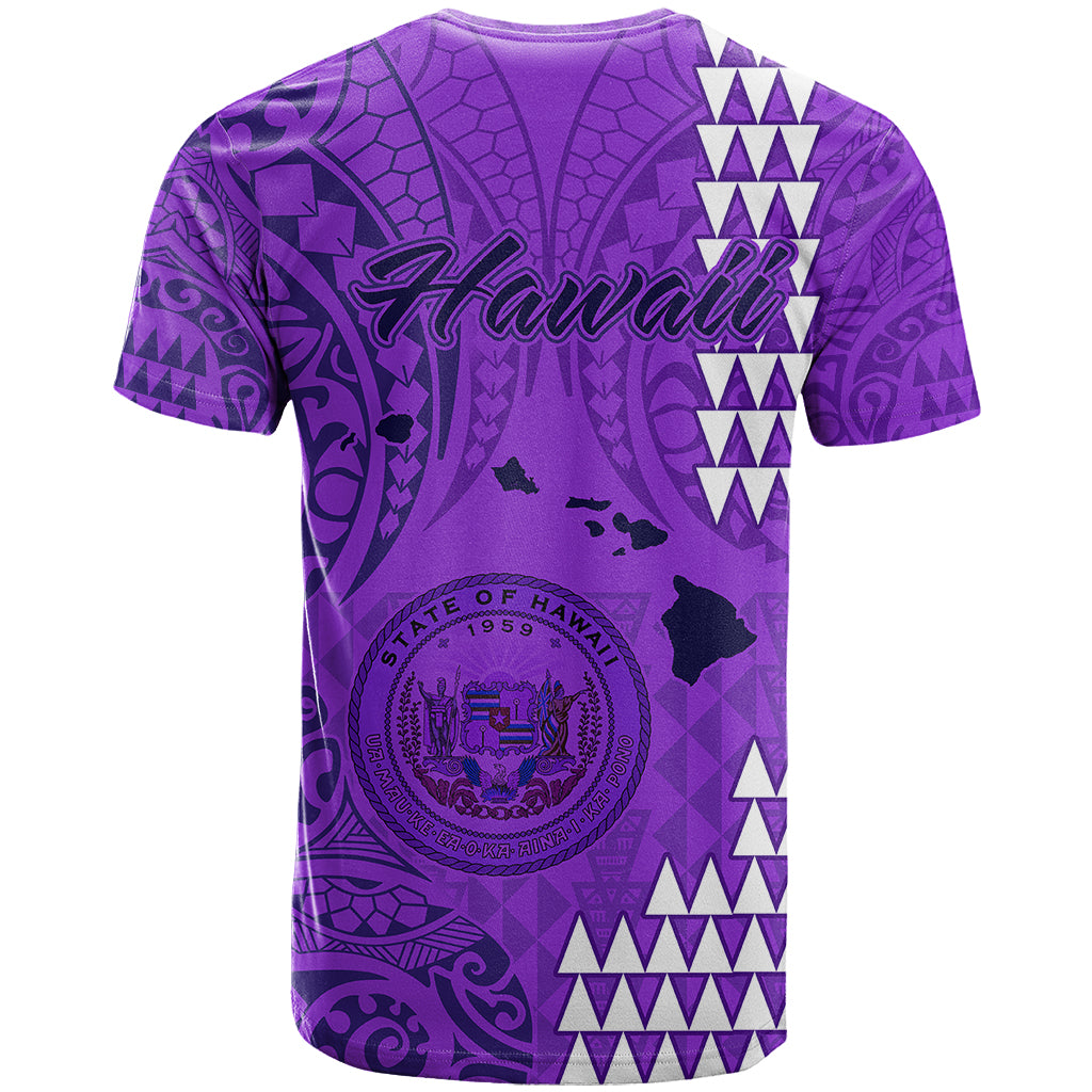 Maui Island T Shirt Kakau Tribal Mixed Polynesian Pattern Purple - Wonder Print Shop
