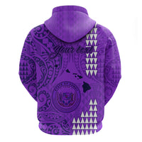Personalised Maui Island Hoodie Kakau Tribal Mixed Polynesian Pattern Purple - Wonder Print Shop