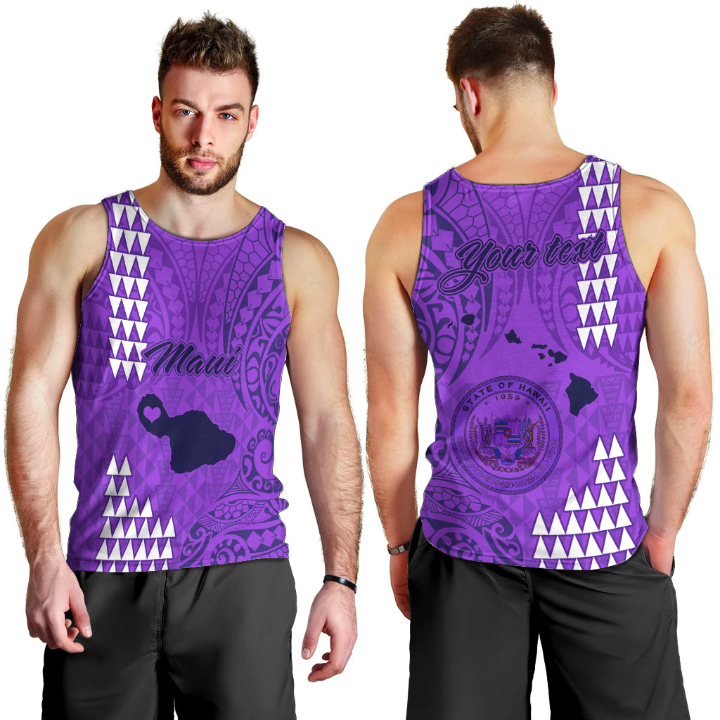 personalised-maui-island-men-tank-top-kakau-tribal-mixed-polynesian-pattern-purple