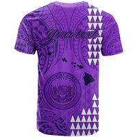 Personalised Maui Island T Shirt Kakau Tribal Mixed Polynesian Pattern Purple - Wonder Print Shop