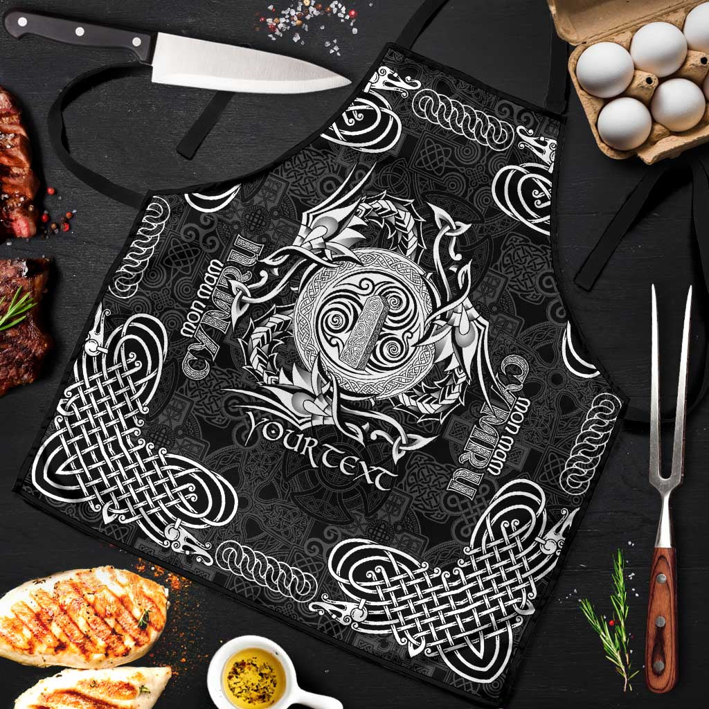 Personalized Anglesey Ynys Mon Apron Black Standing Stone Celtic-inspired - Wonder Print Shop