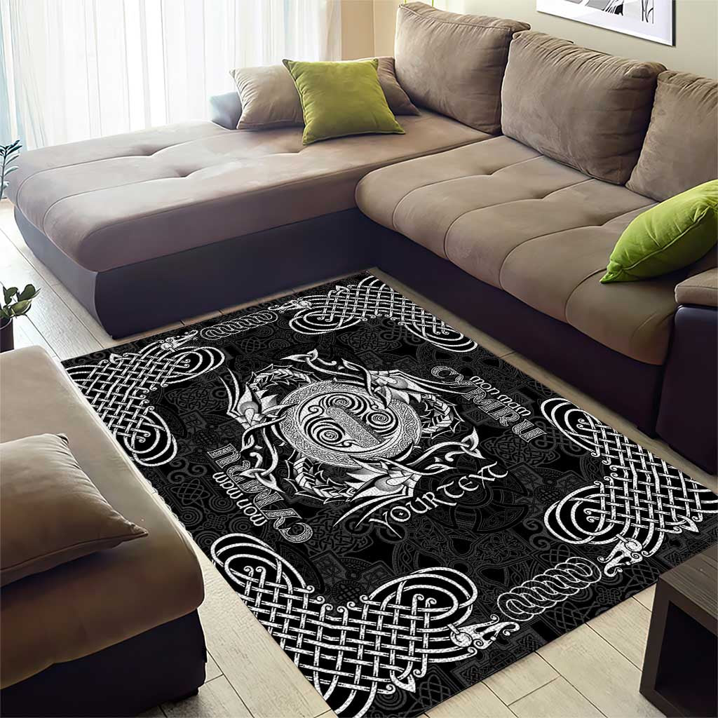 Personalized Anglesey Ynys Mon Area Rug Black Standing Stone Celtic-inspired - Wonder Print Shop