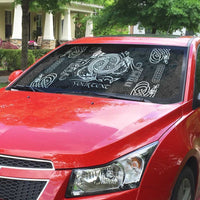 Personalized Anglesey Ynys Mon Auto Sun Shade Black Standing Stone Celtic-inspired - Wonder Print Shop