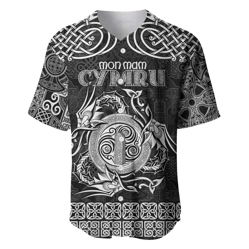 Personalized Anglesey Ynys Mon Baseball Jersey Black Standing Stone Celtic-inspired - Wonder Print Shop