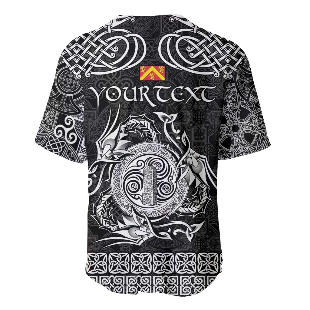 Personalized Anglesey Ynys Mon Baseball Jersey Black Standing Stone Celtic-inspired - Wonder Print Shop