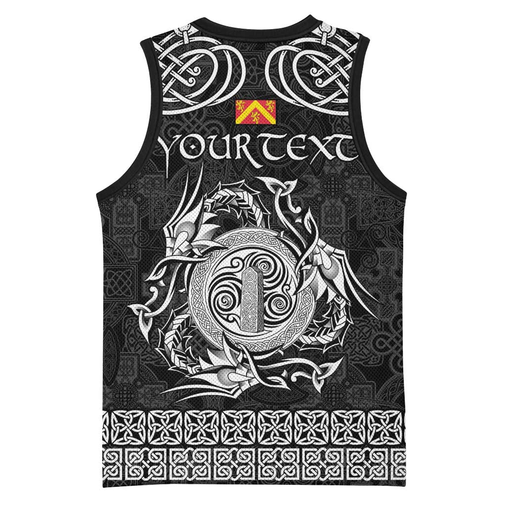 Personalized Anglesey Ynys Mon Basketball Jersey Black Standing Stone Celtic-inspired - Wonder Print Shop