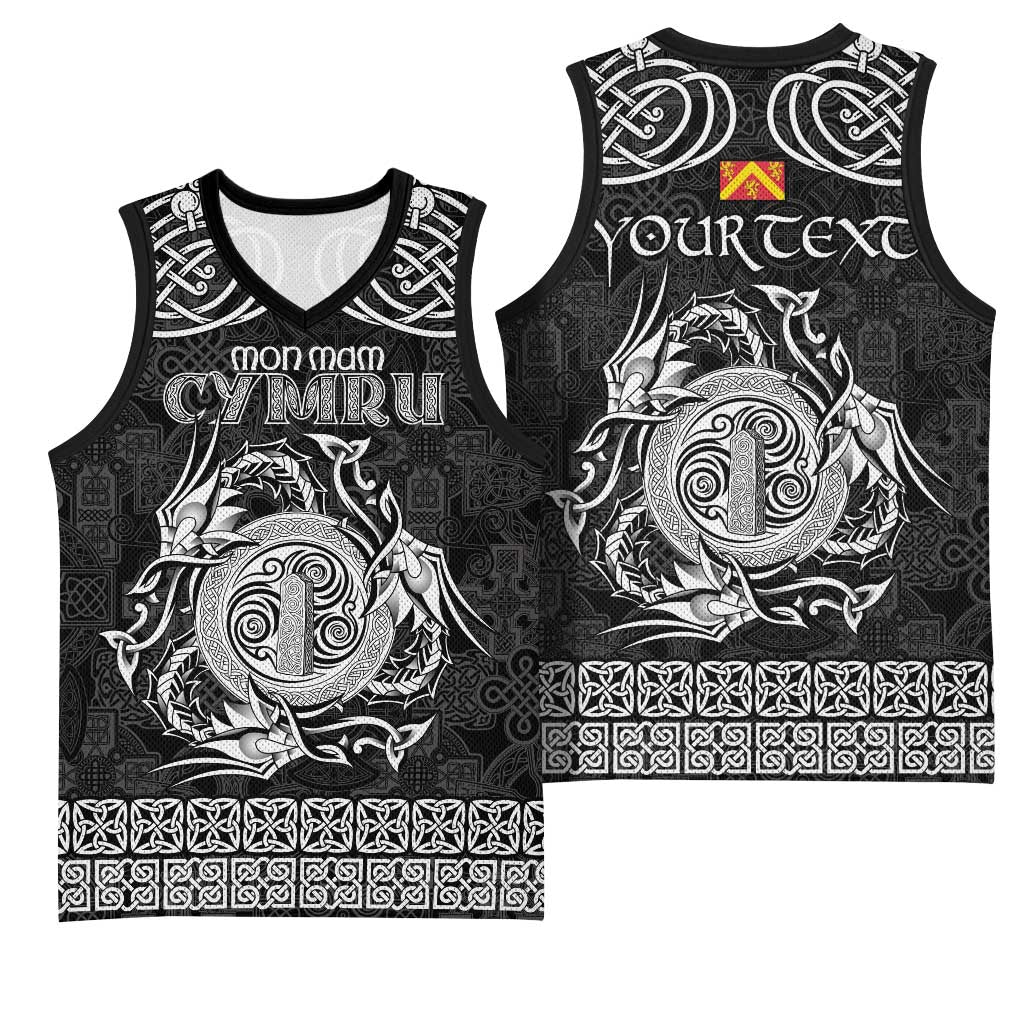 Personalized Anglesey Ynys Mon Basketball Jersey Black Standing Stone Celtic-inspired - Wonder Print Shop