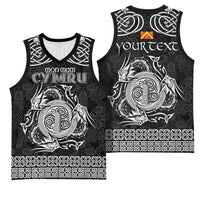 Personalized Anglesey Ynys Mon Basketball Jersey Black Standing Stone Celtic-inspired - Wonder Print Shop