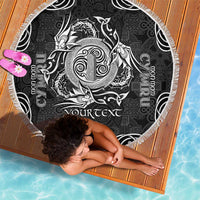 Personalized Anglesey Ynys Mon Beach Blanket Black Standing Stone Celtic-inspired - Wonder Print Shop