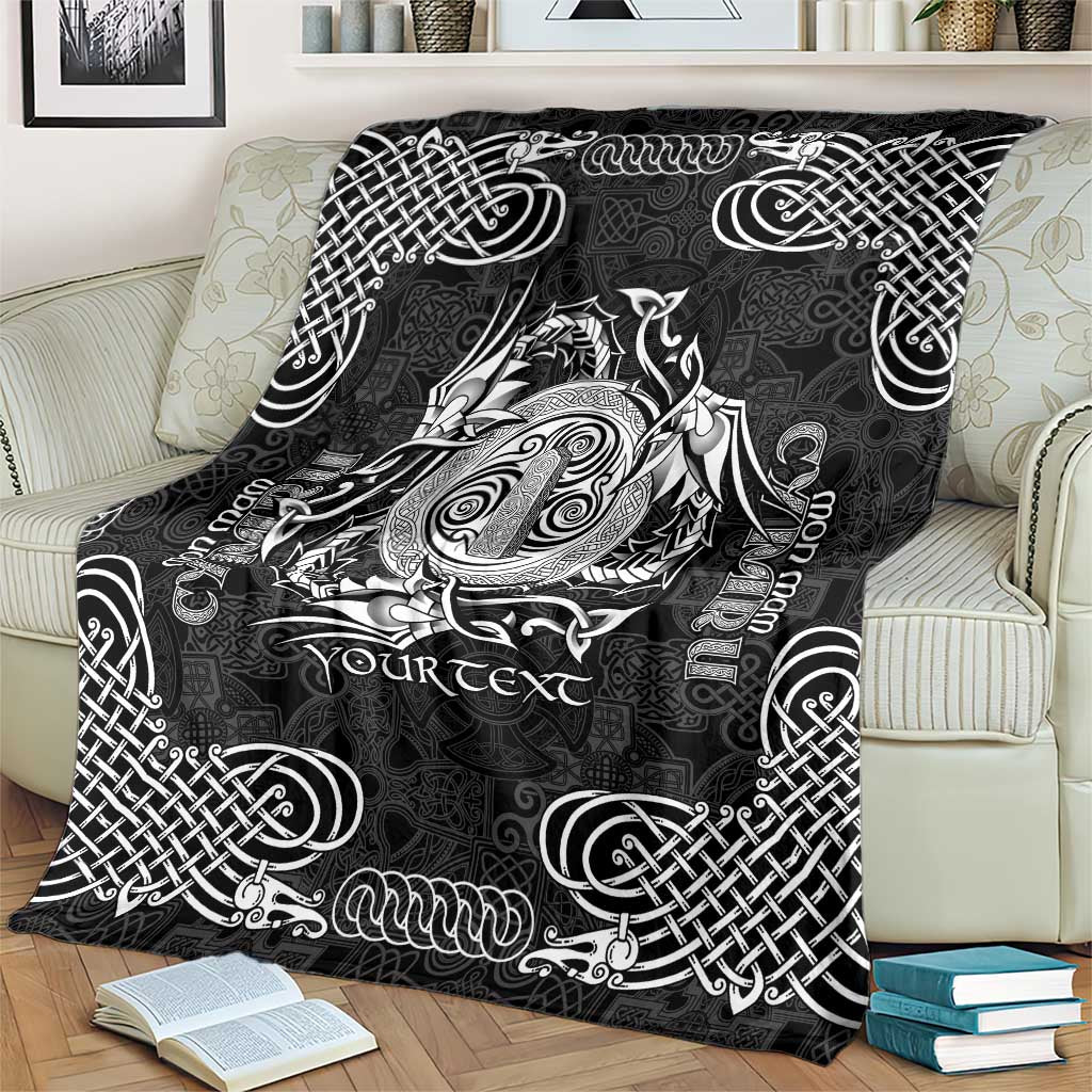 Personalized Anglesey Ynys Mon Blanket Black Standing Stone Celtic-inspired - Wonder Print Shop