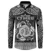 Personalized Anglesey Ynys Mon Button Sweatshirt Black Standing Stone Celtic-inspired - Wonder Print Shop