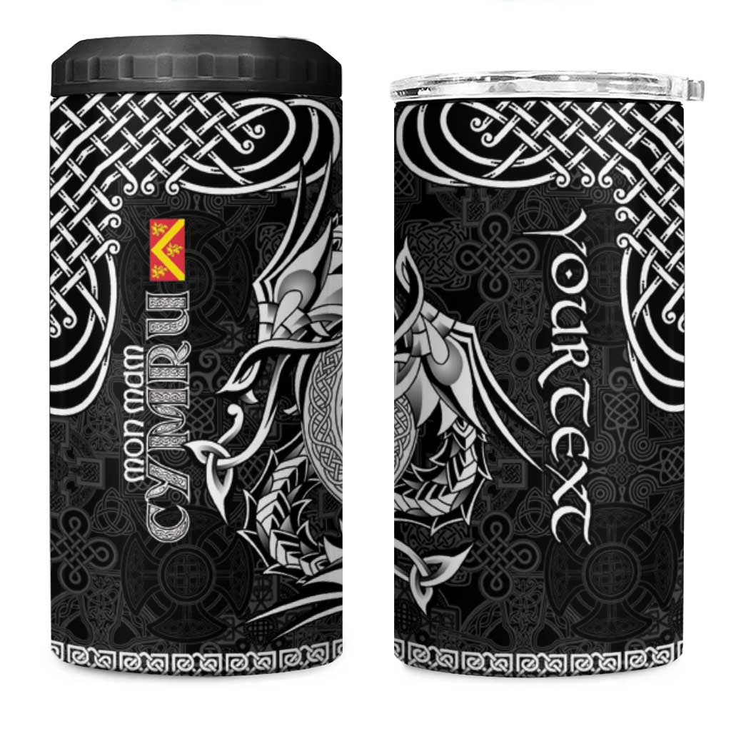 Personalized Anglesey Ynys Mon 4 in 1 Can Cooler Tumbler Black Standing Stone Celtic-inspired - Wonder Print Shop