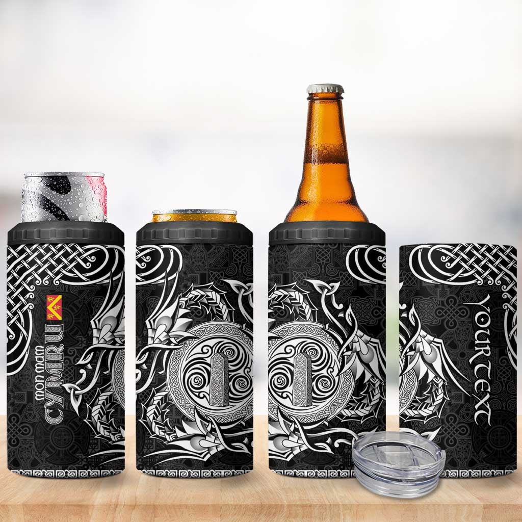 Personalized Anglesey Ynys Mon 4 in 1 Can Cooler Tumbler Black Standing Stone Celtic-inspired - Wonder Print Shop