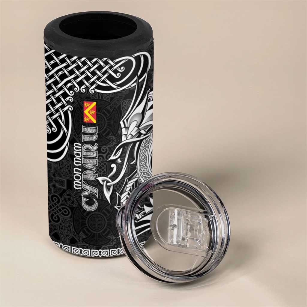 Personalized Anglesey Ynys Mon 4 in 1 Can Cooler Tumbler Black Standing Stone Celtic-inspired - Wonder Print Shop