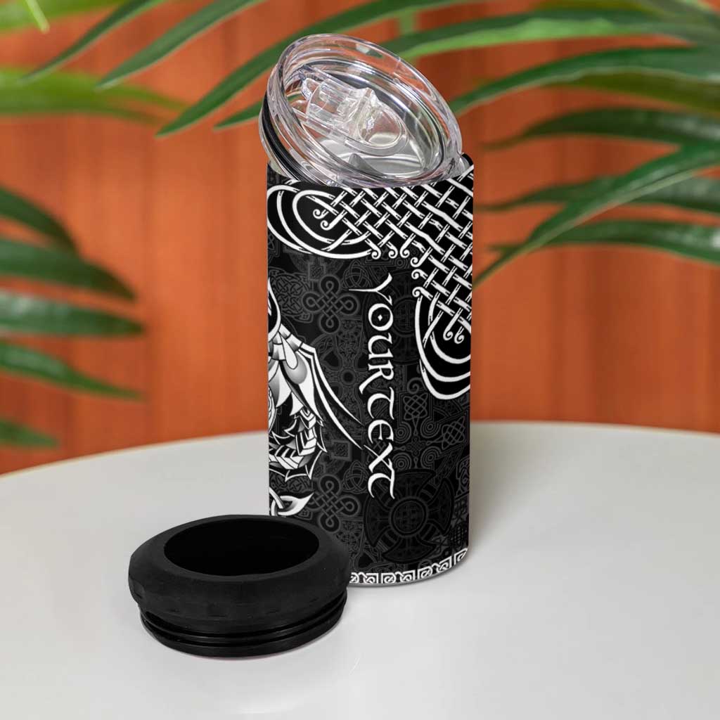 Personalized Anglesey Ynys Mon 4 in 1 Can Cooler Tumbler Black Standing Stone Celtic-inspired - Wonder Print Shop
