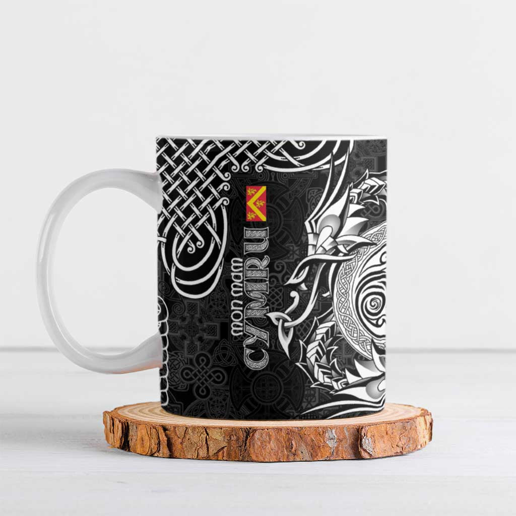 Personalized Anglesey Ynys Mon Ceramic Mug Black Standing Stone Celtic-inspired - Wonder Print Shop