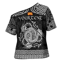Personalized Anglesey Ynys Mon Cross Shoulder Shirt Black Standing Stone Celtic-inspired - Wonder Print Shop