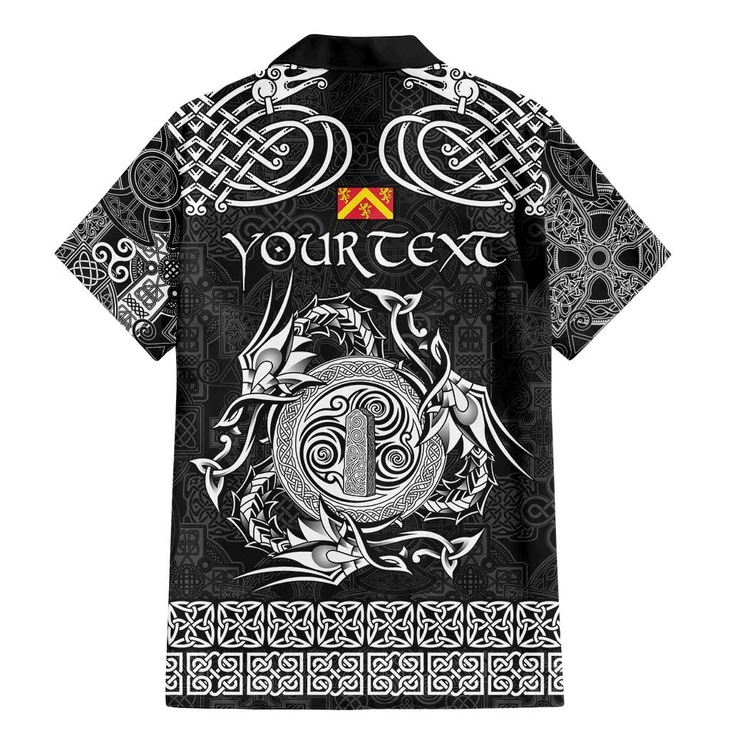Personalized Anglesey Ynys Mon Family Matching Mermaid Dress and Hawaiian Shirt Black Standing Stone Celtic-inspired - Wonder Print Shop
