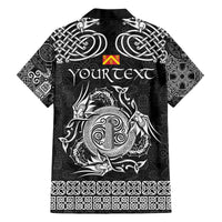 Personalized Anglesey Ynys Mon Family Matching Off The Shoulder Long Sleeve Dress and Hawaiian Shirt Black Standing Stone Celtic-inspired - Wonder Print Shop