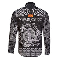 Personalized Anglesey Ynys Mon Family Matching Off The Shoulder Long Sleeve Dress and Hawaiian Shirt Black Standing Stone Celtic-inspired - Wonder Print Shop