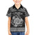 Personalized Anglesey Ynys Mon Family Matching Off Shoulder Short Dress and Hawaiian Shirt Black Standing Stone Celtic-inspired - Wonder Print Shop