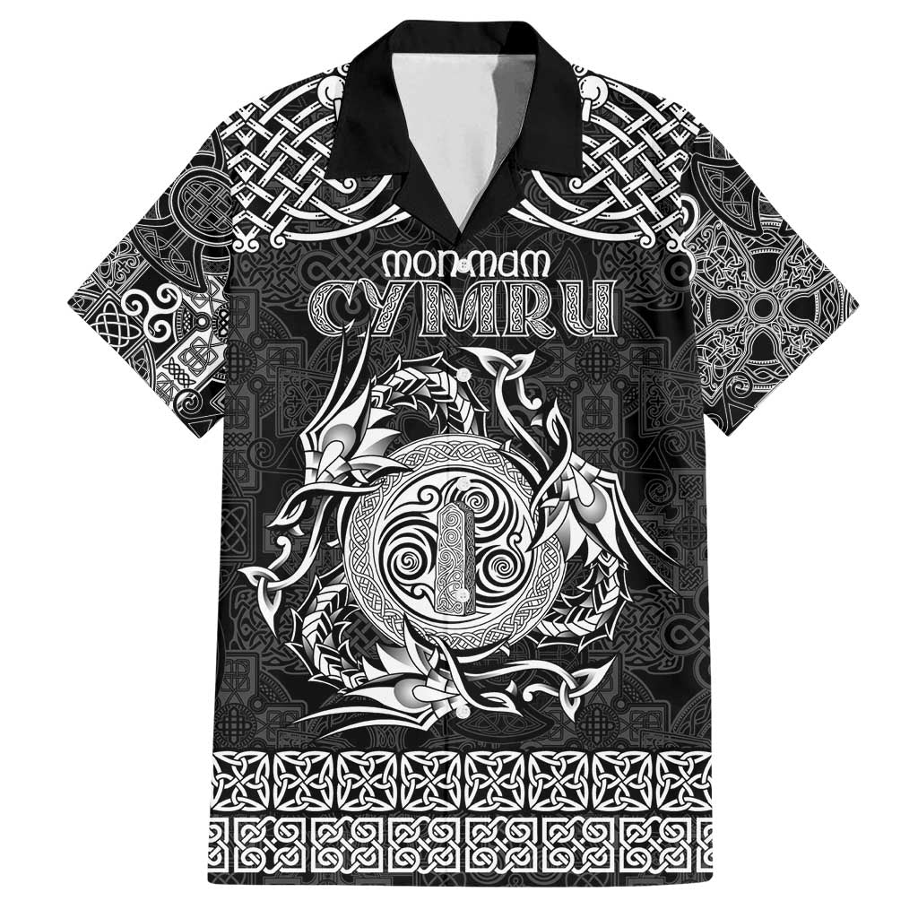 Personalized Anglesey Ynys Mon Family Matching Puletasi and Hawaiian Shirt Black Standing Stone Celtic-inspired - Wonder Print Shop