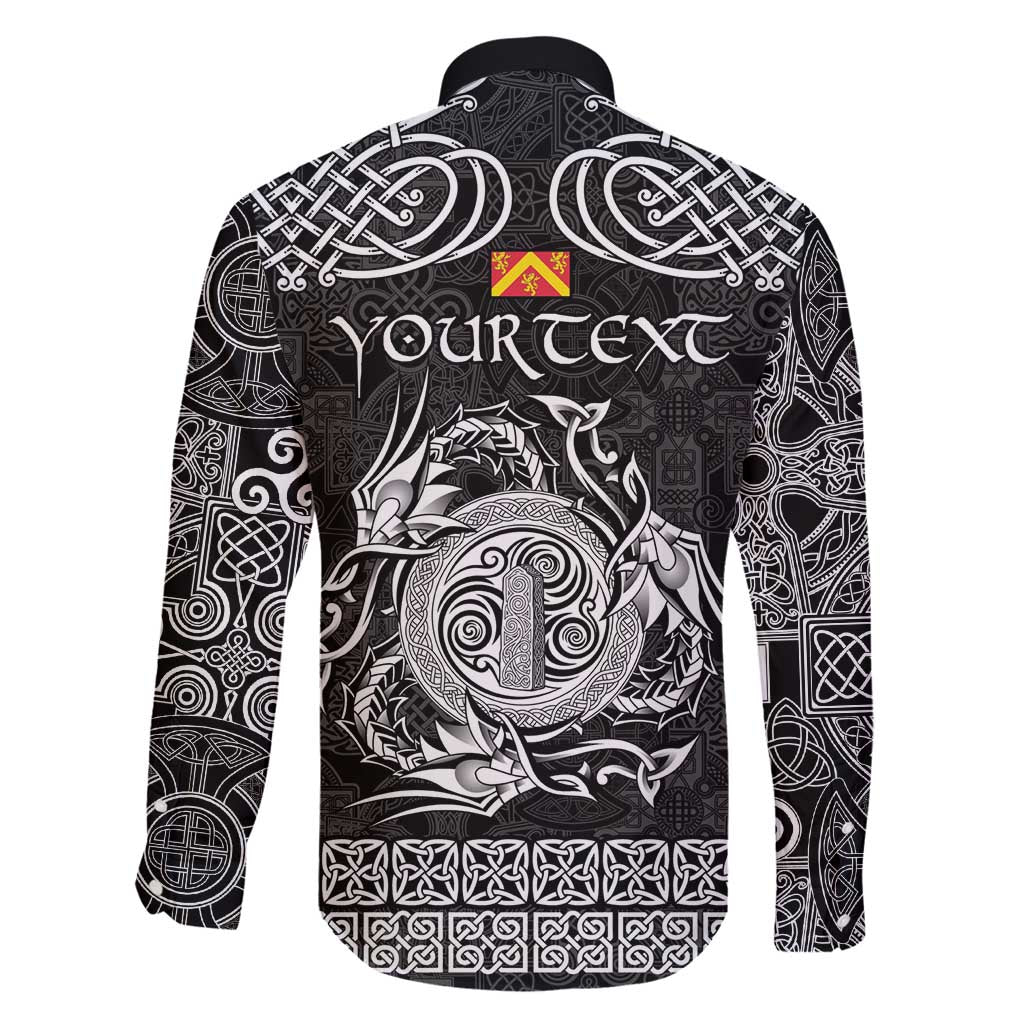 Personalized Anglesey Ynys Mon Family Matching Puletasi and Hawaiian Shirt Black Standing Stone Celtic-inspired - Wonder Print Shop