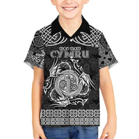 Personalized Anglesey Ynys Mon Family Matching Puletasi and Hawaiian Shirt Black Standing Stone Celtic-inspired - Wonder Print Shop