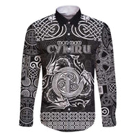 Personalized Anglesey Ynys Mon Family Matching Short Sleeve Bodycon Dress and Hawaiian Shirt Black Standing Stone Celtic-inspired - Wonder Print Shop