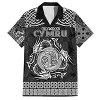 Personalized Anglesey Ynys Mon Family Matching Summer Maxi Dress and Hawaiian Shirt Black Standing Stone Celtic-inspired - Wonder Print Shop