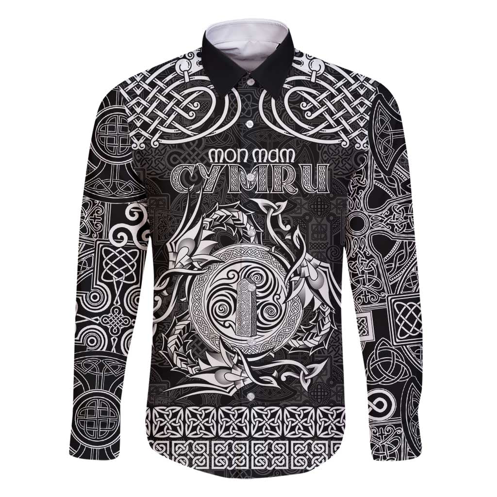 Personalized Anglesey Ynys Mon Family Matching Summer Maxi Dress and Hawaiian Shirt Black Standing Stone Celtic-inspired - Wonder Print Shop