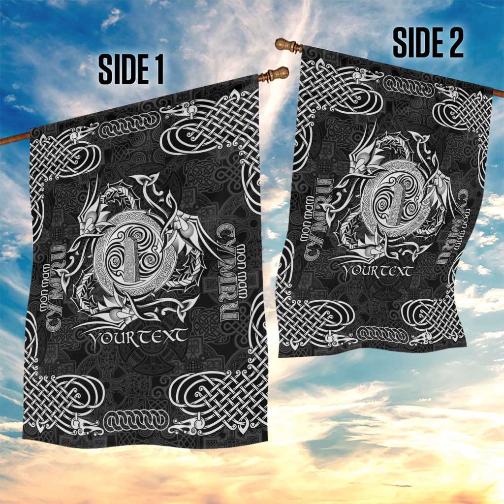 Personalized Anglesey Ynys Mon Garden Flag Black Standing Stone Celtic-inspired - Wonder Print Shop