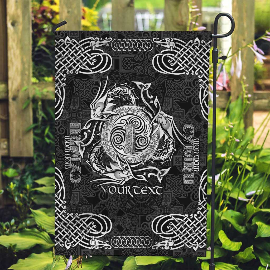 Personalized Anglesey Ynys Mon Garden Flag Black Standing Stone Celtic-inspired - Wonder Print Shop